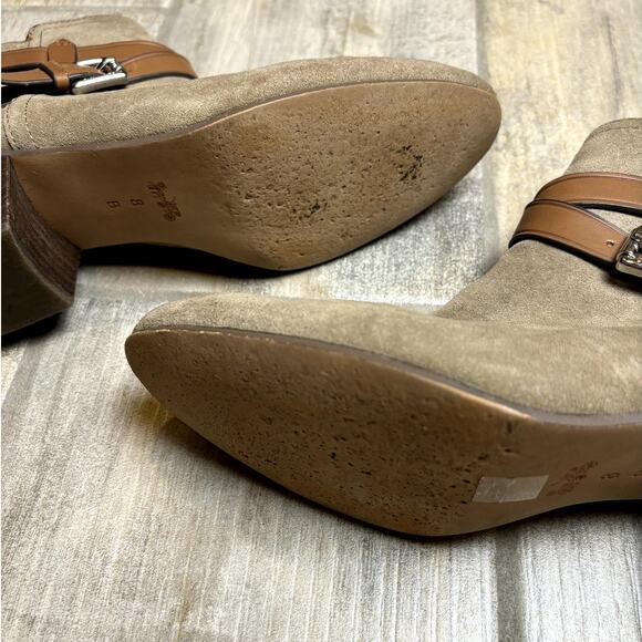 Coach Taupe and Brown Heeled Boots - Picture 4 of 4